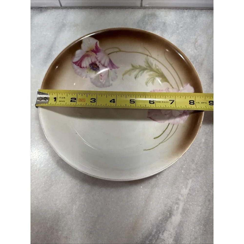 Vintage P.V. Germany Flowers Porcelain Serving‎ Bowl 1934